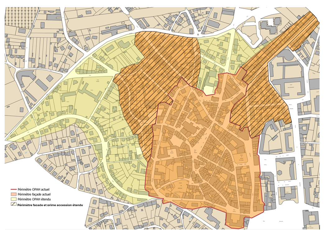 Carte nouveau périmètre OPAH-RU 2024