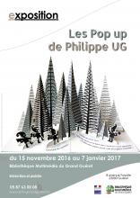 Affiche expo les pop up de Philippe UG